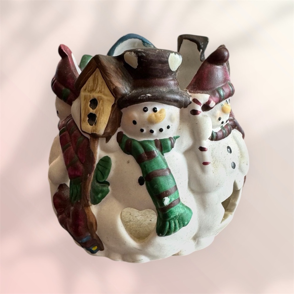Festive Snowman Candle Holder